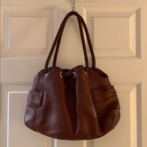 Cole Haan brown leather adjustable strap hobo